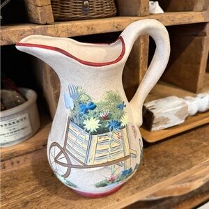 Vintage Style Hand Painted Gardner Pitcher Home Decor